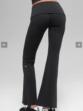 Alo *Like New* Black Foldover Flare Leggings